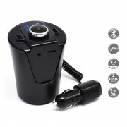 Modulator FM Bluetooth pentru Maşină MCS Car-Cup, Încărcător USB, MP3, microSD, AUX, Handsfree, Ecran LCD, Diverse Culori