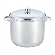 Oală de Inox cu Capac Grunberg, 10 Litri, 26 cm, Bază Triplă, Capac Inox, Inducție