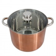 Oală din Inox cu Capac de Sticlă Grunberg, 11.5 Litri, 26 cm, 2 piese, Diverse Culori