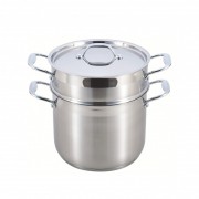 Oală pentru Gătit la Aburi Accord, 7 Litri, 23.5 cm, 3 piese, Inox, Inducţie