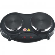 Plită Electrică Dublă DeKassa, 2 Arzătoare, 2500 W, Butoane Temperatură, Negru