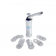 Presă pentru Biscuiţi şi Fursecuri Grunberg, 20 Forme, Diametru 5 cm, 4 Pâlnii, Inox