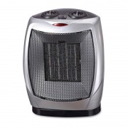Radiator Ceramic cu Oscilație Hausberg, 1500 W, 2 Nivele Încălzire, Termostat Reglabil, Ventilator, Gri