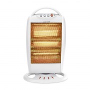 Radiator cu Halogen Hausberg, 1200 W, 3 Tuburi, 3 Nivele Încălzire, Alb