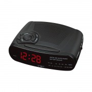 Radio cu Ceas Digital VST, 220 V, LED, AM/FM Radio, 24 ore, Alarmă, Snooze, Sleep Timer, Buzzer, Negru