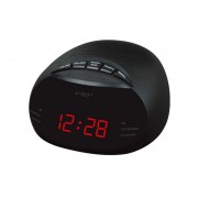 Radio cu Ceas Digital VST, LED, AM/FM Radio, 24 ore, Alarmă, Snooze, Sleep Timer, Negru