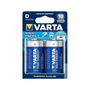 Set 2 Baterii Alcaline D R20 UM-1 MN1300 High Energy Varta, 1.5V, 2 Bucăți, Blister