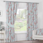 Set Draperie Heinner Home Blue Cherry, 140 x 270 cm, Bumbac, Multicolor