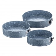 Set 3 Forme Rotunde pentru Copt Spinel Peterhof, Diametru 24, 26 şi 28 cm, 3 piese, Oţel Carbon cu Granit