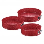 Set 3 Forme Rotunde pentru Copt Coral Peterhof, Diametru 22, 24 şi 26 cm, 3 piese, Roșu