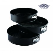 Set 3 Forme Rotunde pentru Copt Peterhof, Diametru 22, 24 şi 26 cm, 3 piese, Oţel Carbon Teflonat