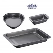 Set 3 Tăvi pentru Copt din Oţel Carbon Peterhof, 3 Forme, 3 piese, Teflon