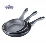 Set 3 Tigăi de Granit Peterhof, 20, 24 şi 28 cm, 3 piese, Aluminiu, Înveliş Granit, Inducţie