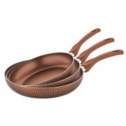 Set 3 Tigăi cu Înveliş Antiaderent Papilla, 18, 22 şi 26 cm, 3 piese, Aluminiu, Design Fagure