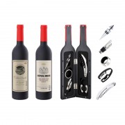 Set 5 Accesorii pentru Vin Red Count Peterhof, 6 piese, 32 cm, Cutie în Formă de Sticlă