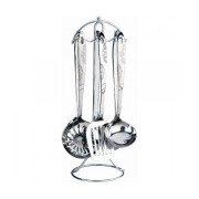 Set 6 Ustensile din Inox pentru Gătit Grunberg, 7 piese, Suport inclus