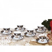 Set Cafea pentru 6 persoane Zillinger, 90 ml, 18 piese, Ceramică, Inox