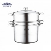 Set Oală cu Sită şi Capac pentru Paste Peterhof, 7.4 Litri, 4 piese, Inox, Aburi, Inducţie