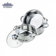 Set Oale de Gătit la Aburi cu Capac Peterhof, 4 piese, Inox