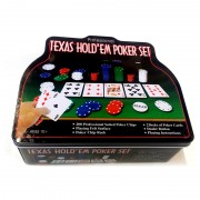 Set Poker Texas Hold'Em POKER1006, 200 Jetoane, 2 Carduri, Buton Dealer