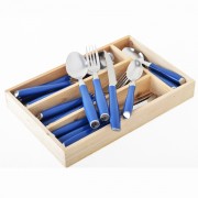 Set Tacâmuri 6 Persoane DeKassa, 24 piese, Inox şi Plastic, Suport inclus