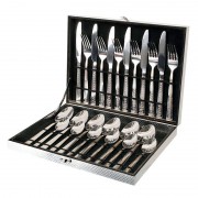 Set Tacâmuri 6 Persoane Ertone, 24 piese, Cutie Depozitare, Inox, Diverse Modele