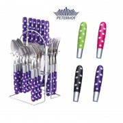 Set Tacâmuri 6 Persoane Cory Peterhof, 25 piese, Inox, Suport inclus, Diverse Culori