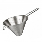 Strecurătoare Conică din Inox Grunberg, 16 cm, Sită 2 mm, Mâner şi Agăţătoare