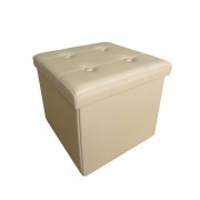 Taburet Pliabil cu Spațiu Depozitare Grunberg, 38 x 38 cm, Piele Ecologică, Diverse Culori